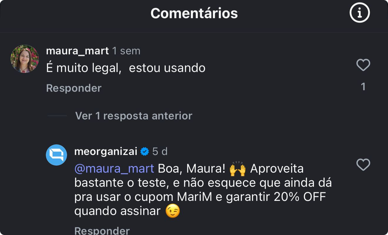 Depoimento de cliente OrganizAÍ